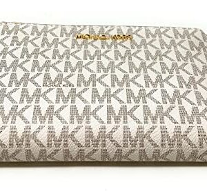 Michael Kors Jet Set Travel Double Zip Wristlet (vanilla softpink)