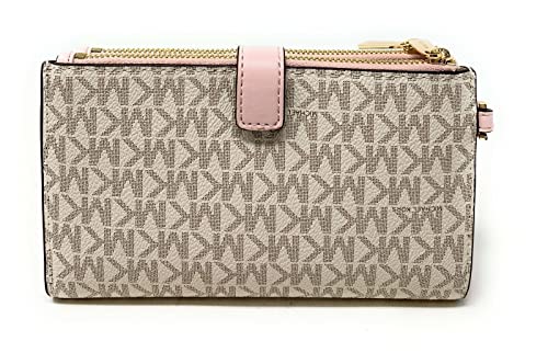 Michael Kors Jet Set Travel Double Zip Wristlet (vanilla softpink)