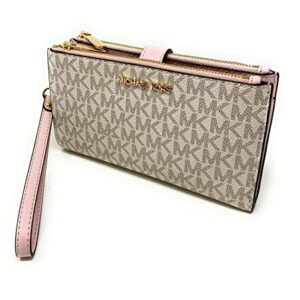 Michael Kors Jet Set Travel Double Zip Wristlet (vanilla softpink)