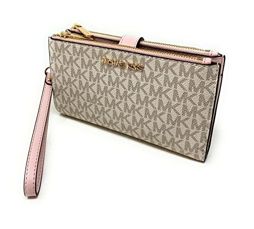 Michael Kors Jet Set Travel Double Zip Wristlet (vanilla softpink)