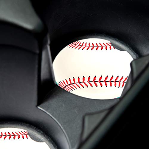 Baseball Car Coasters for drinks - Set of 2 | Perfect Car Accessories with absorbent coasters. Car Coaster measures 2.56 inches with rubber backing.