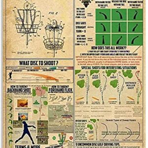 Disc Golf Knowledge New Vintage Metal Tin Sign Decor for Home Office Restaurant Garage Bar 8X12 Inch