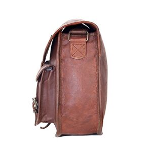 Ruzioon Goat Leather Crossbody Purse Women Shoulder Bag Satchel Ladies Travel Purse Genuine Leather (brown 2) (vintage tan brown)