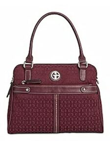 giani bernini women’s burgundy logo adjustable strap satchel handbag