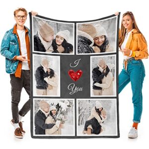 I Love You Gifts for Couples, Custom Blanket with Photos, Personalized Blankets with Pictures, Photo Blankets Using My Own Photos, Personalised Gifts for Christmas