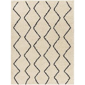 Artistic Weavers Moroccan Soft Kasey Shag Area Rug,5'3" x 7',Cream/Charcoal