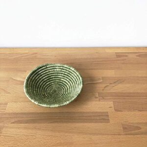 Small African Basket: Musebeya/Rwanda Basket/Woven Bowl/Sisal & Sweetgrass Basket/Green, Citron