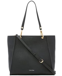 calvin klein reyna north/south tote, black/gold