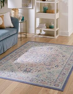 unique loom whitney collection traditional geometric multi area rug (9′ 0 x 12′ 0)