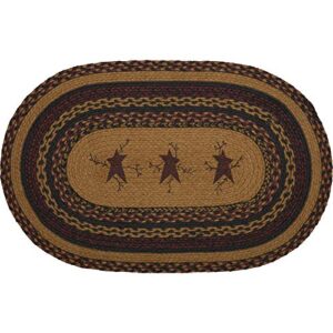 VHC Brands Heritage Farms Star and Pip Jute Oval Rug 20x30 Country Braided Flooring, Tan