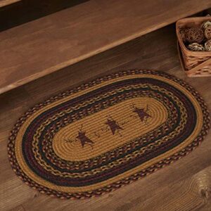 VHC Brands Heritage Farms Star and Pip Jute Oval Rug 20x30 Country Braided Flooring, Tan