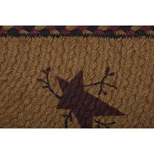 VHC Brands Heritage Farms Star and Pip Jute Oval Rug 20x30 Country Braided Flooring, Tan