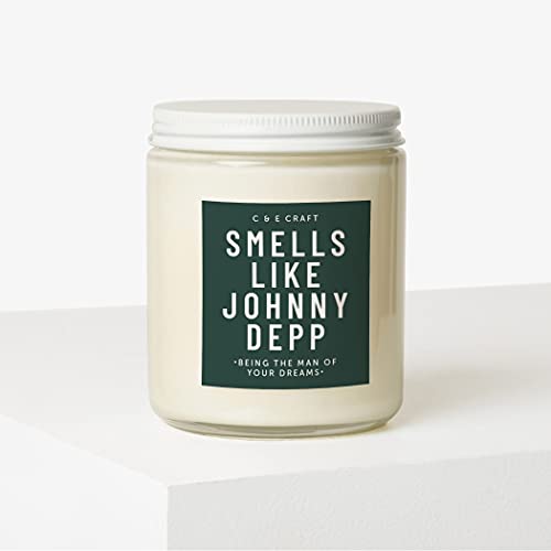 CE Craft - Smells Like Johnny Depp Candle - Bourbon Vanilla Soy Wax Candle, Gift for Her, Girlfriend Gift, Johnny Depp Gift, Celebrity Prayer Candle, Celeb Gift