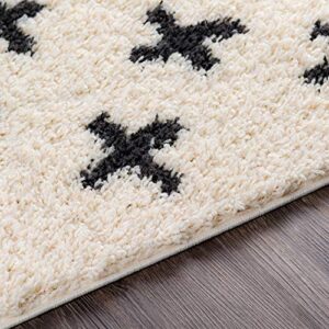 Artistic Weavers Moroccan Soft Mora Shag Area Rug,5'3" x 7', Cream/Charcoal