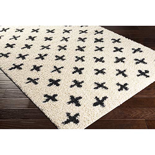 Artistic Weavers Moroccan Soft Mora Shag Area Rug,5'3" x 7', Cream/Charcoal