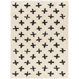 Artistic Weavers Moroccan Soft Mora Shag Area Rug,5'3" x 7', Cream/Charcoal