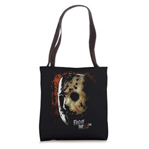 friday the 13th mask of death tote bag