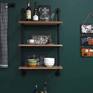 HDDFER Industrial Pipe Bathroom Shelves Shelving with Wood 24 Inch,Rustic Wall Shelves,Industrial Shelves Floating Pipe Shelves Over Toilet for Farmhouse Bathroom Shelves Pipe Wall Shelf Mounted