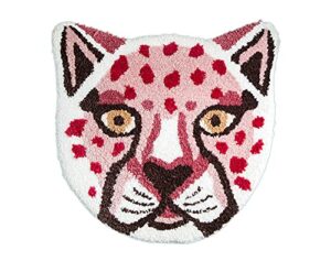 wildlife lion tiger head design small rug for bathroom,bedroom,home decor area rug,small carpet,pet mat, (pink cheetah)