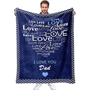 ivivis i love you dad gifts blanket 60″x50″, father’s day christmas birthday gifts for dad father from daughter son, lightweight cozy fleece plush throw blankets for bed sofa daddy new dad gift idea