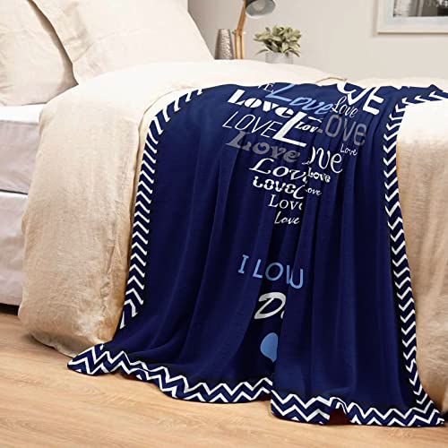 Ivivis I Love You Dad Gifts Blanket 60"x50", Father's Day Christmas Birthday Gifts for Dad Father from Daughter Son, Lightweight Cozy Fleece Plush Throw Blankets for Bed Sofa Daddy New Dad Gift Idea