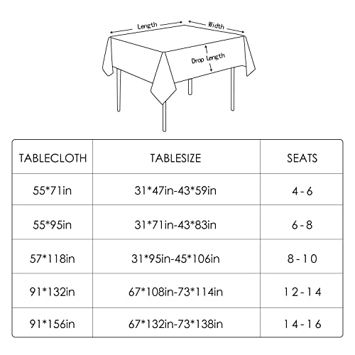 BALCONY & FALCON Washable Linen Rectangular Tablecloth, Waterproof, Oil-Proof, Crease-Proof and Dust-Proof Tablecloth, Used for Gatherings, Restaurants, Kitchens, Banquets (Olive, 55 * 70inch)