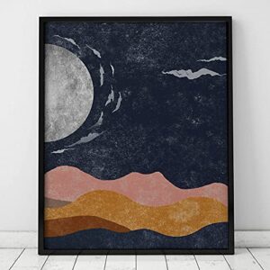 Sun and Moon, Boho Art, Decorative Wall Art, Desert Prints, Modern Abstract Art, Sunshine Decor, Bedroom Wall Art, Above Bed, Set of 2 Prints UNFRAMED (Large)