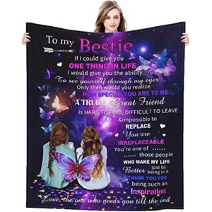 to My Bestie Gift Blanket Super Soft Fleece Throw Blankets for Women, Girls, BFF, Sisters, Friendship, Friend Gifts for Birthday Christmas Microfiber Cozy Throws for Home Bed Sofa 60"x 50"