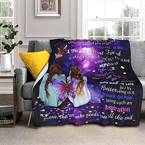 to My Bestie Gift Blanket Super Soft Fleece Throw Blankets for Women, Girls, BFF, Sisters, Friendship, Friend Gifts for Birthday Christmas Microfiber Cozy Throws for Home Bed Sofa 60"x 50"