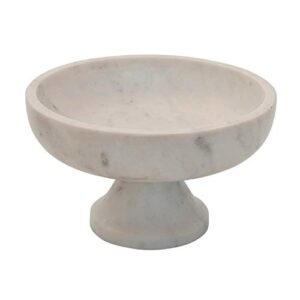 bloomingville marble footed, white bowl