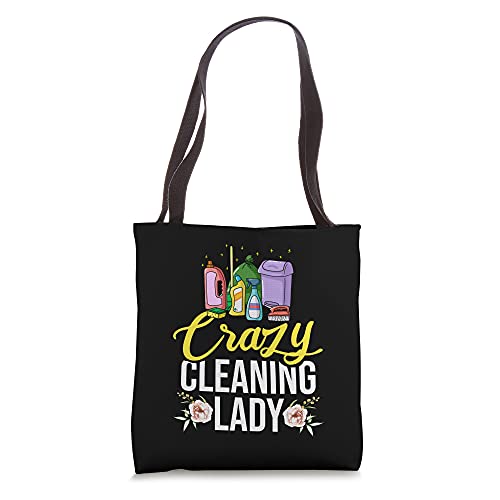Crazy Cleaning Lady Housekeeping Housekeeper Tote Bag