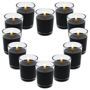 black halloween votive candles in glass 12 packs small unscented soy wax candles