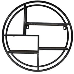 6 tier Black Round Floating Shelves, ABN5E094S-BLK