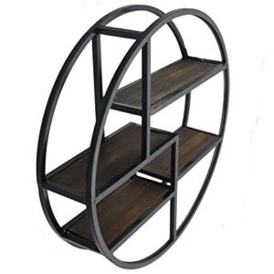 6 tier Black Round Floating Shelves, ABN5E094S-BLK