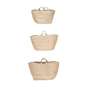 Bloomingville Hand-Woven Jute Handles, Natural, Set of 3 Basket, 3