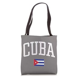 vintage flag of cuba love your country tote bag