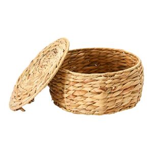 Bloomingville Water Hyacinth Lids, Natural, Set of 3 Basket, 3