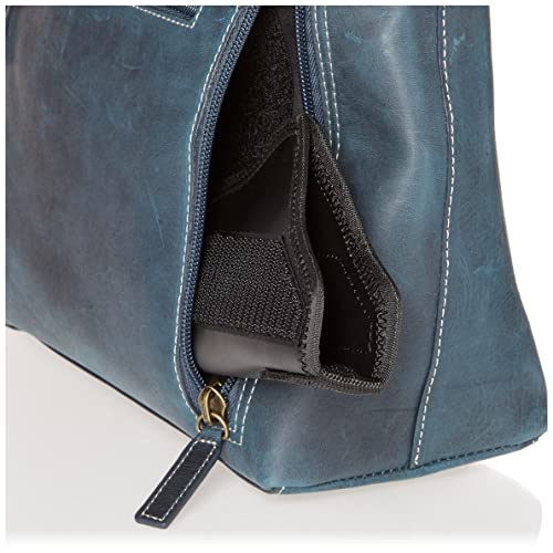 Gun Tote'n Mamas womens - Tote'n (Blue) Concealed Carry Purse Distressed Buffalo Leather Town Tote by Gun Tote n Mamas Blue , Blue, Medium US