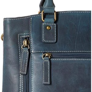 Gun Tote'n Mamas womens - Tote'n (Blue) Concealed Carry Purse Distressed Buffalo Leather Town Tote by Gun Tote n Mamas Blue , Blue, Medium US