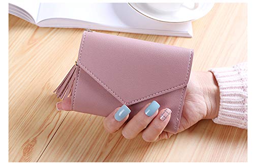 lomaifoer Small Wallet for Women，Ultra Slim Pu Leather Credit Card Holder Clutch Wallets for Women(pink)