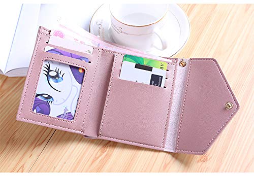 lomaifoer Small Wallet for Women，Ultra Slim Pu Leather Credit Card Holder Clutch Wallets for Women(pink)