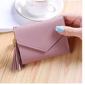 lomaifoer Small Wallet for Women，Ultra Slim Pu Leather Credit Card Holder Clutch Wallets for Women(pink)