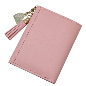 lomaifoer Small Wallet for Women，Ultra Slim Pu Leather Credit Card Holder Clutch Wallets for Women(pink)