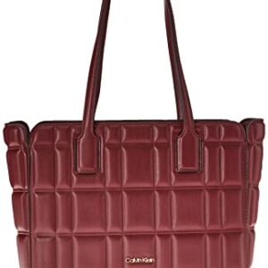 Calvin Klein Noa Top Zip Tote, Port Embossed Grid