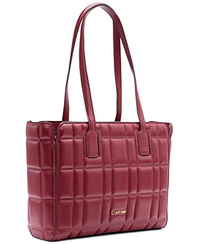 Calvin Klein Noa Top Zip Tote, Port Embossed Grid