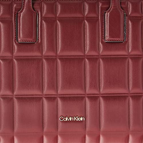 Calvin Klein Noa Top Zip Tote, Port Embossed Grid