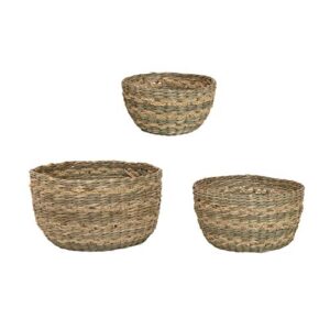bloomingville seagrass, natural, set of 3 basket, 3