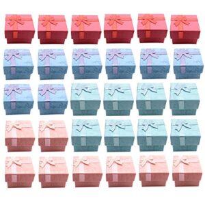 markeny 32 pcs gift box set ring for ring and earring jewelry anniversaries, weddings, birthdays, 4color