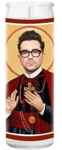 dan levy celebrity prayer candle – funny saint candle – prayer pop culture votive – 100% handmade in usa – funny celeb novelty actor tv show gift