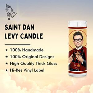 Dan Levy Celebrity Prayer Candle - Funny Saint Candle - Prayer Pop Culture Votive - 100% Handmade in USA - Funny Celeb Novelty Actor TV Show Gift